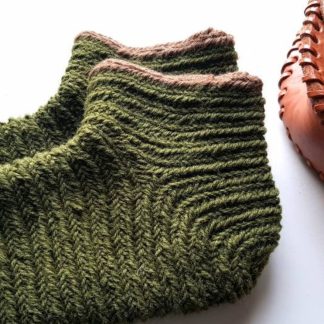 Naalbinding Wool Socks: Viking Norse Style, Olive Green