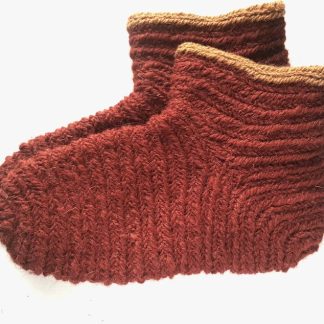Naalbinding socks. Dyed with madder.