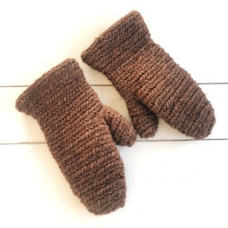 Naalbinding gloves, Viking, dark brown. For Man